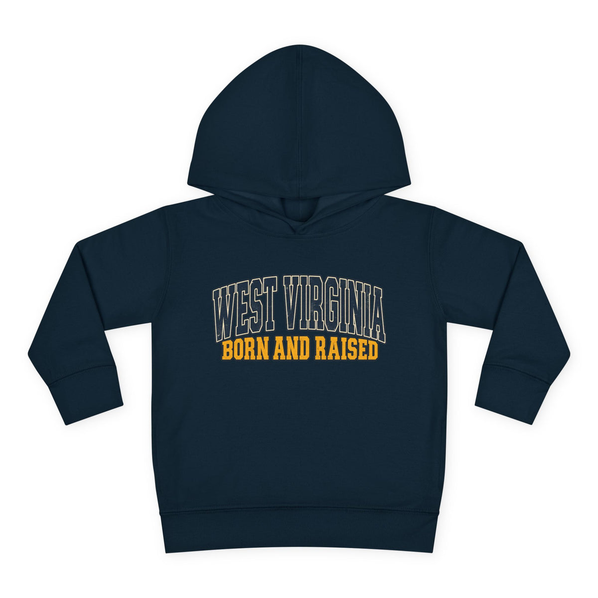 West Virginia Born and Raised Vintage Americana Unisex Toddler Pullover Fleece Hoodie
