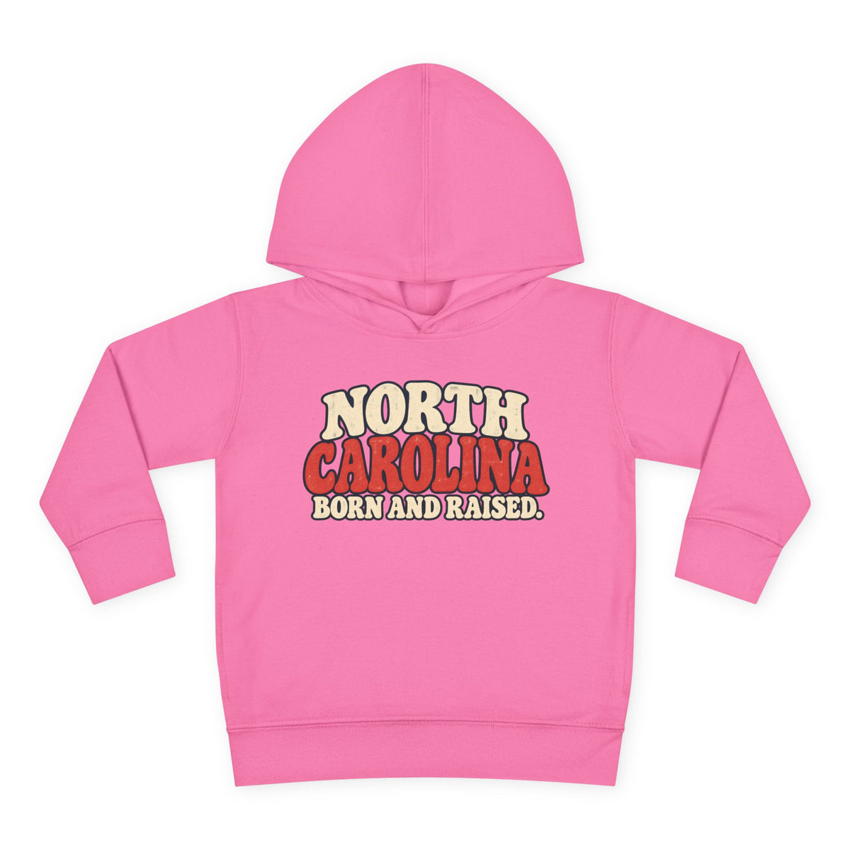 North Carolina Born and Raised Carolina Vintage Unisex Toddler Pullover Fleece Hoodie