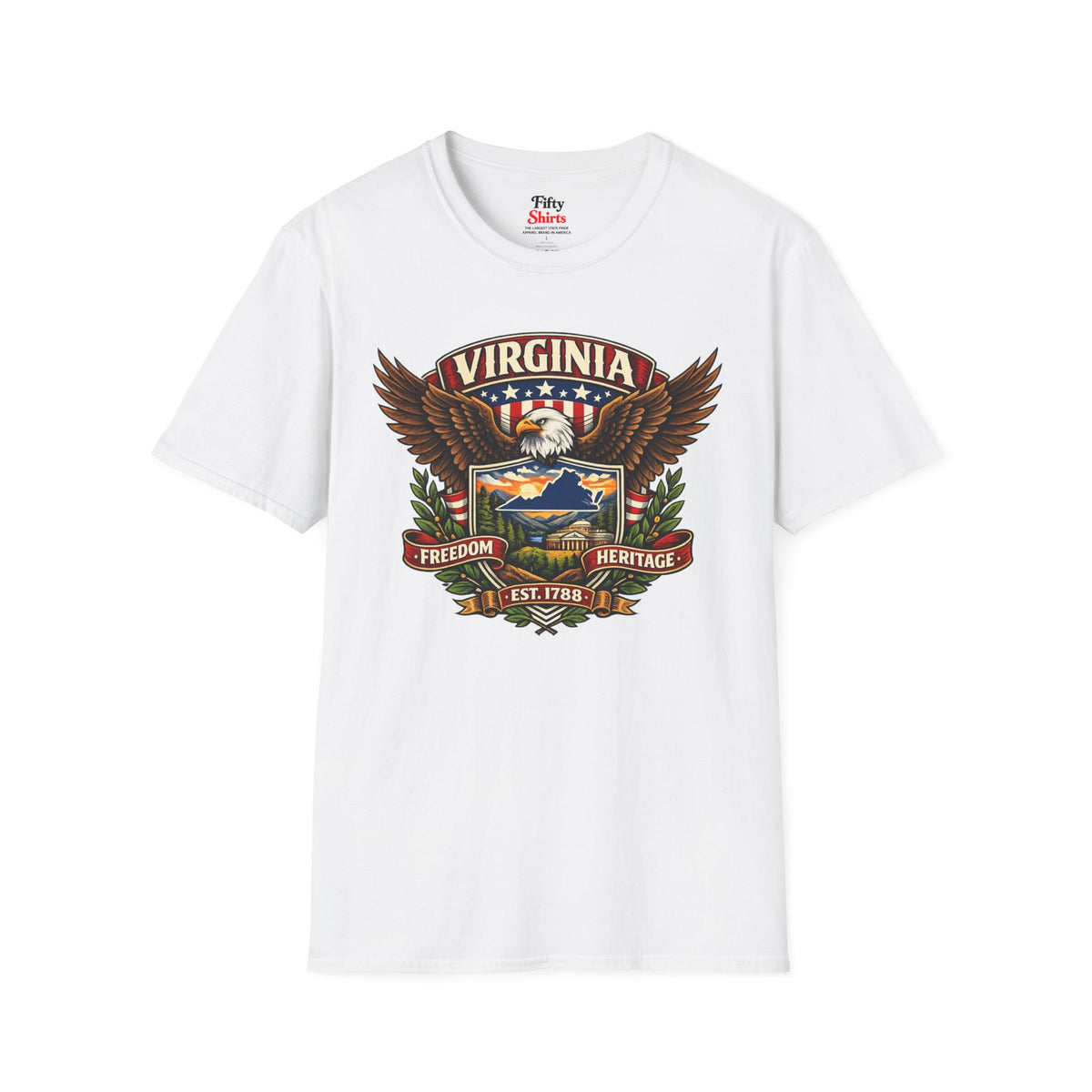 Virginia Americana Eagle Unisex Softstyle T Shirt State Pride Graphic Tee Collections FS03