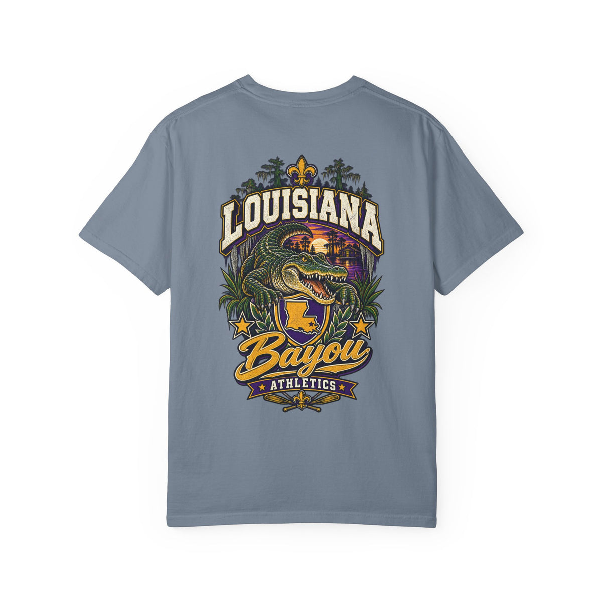 Louisiana Bayou Athletics Unisex Comfort Color 1717 Streetwear Graphic Tee