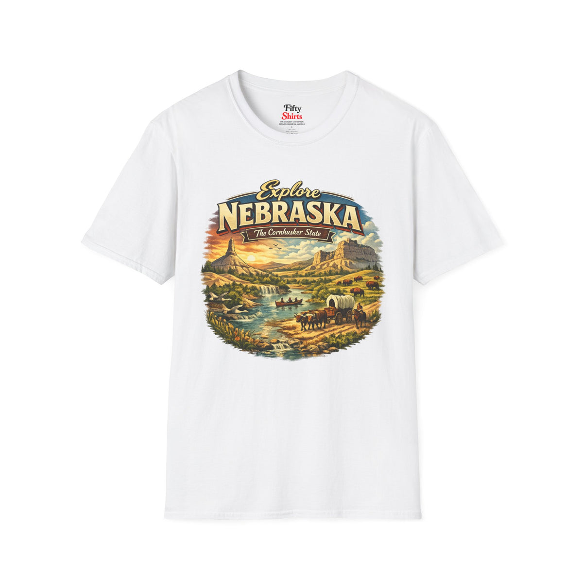 Explore Nebraska Unisex Softstyle T Shirt State Pride Graphic Tee Collections FS03