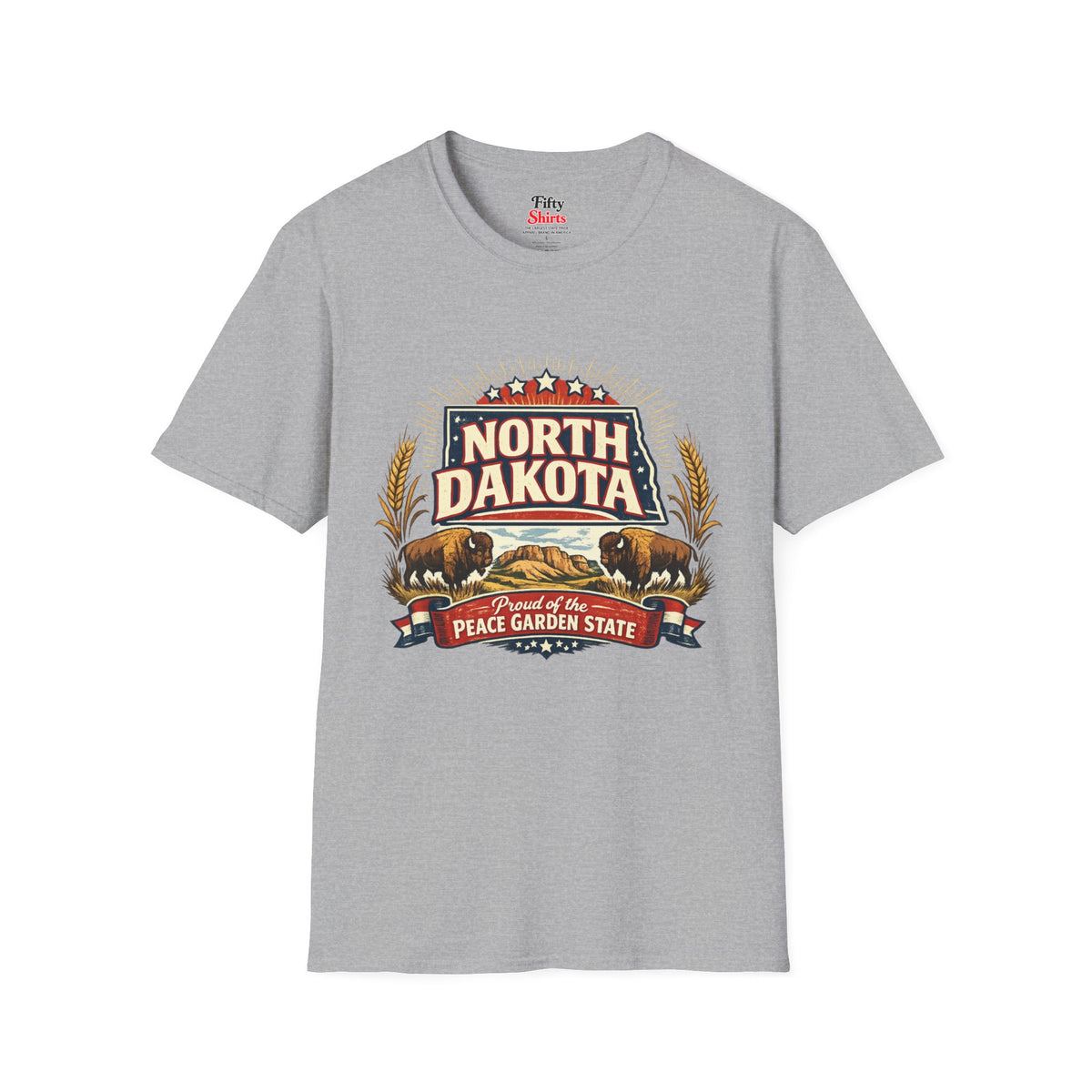 North Dakota State Pride Unisex Softstyle T Shirt State Pride Graphic Tee Collections FS03