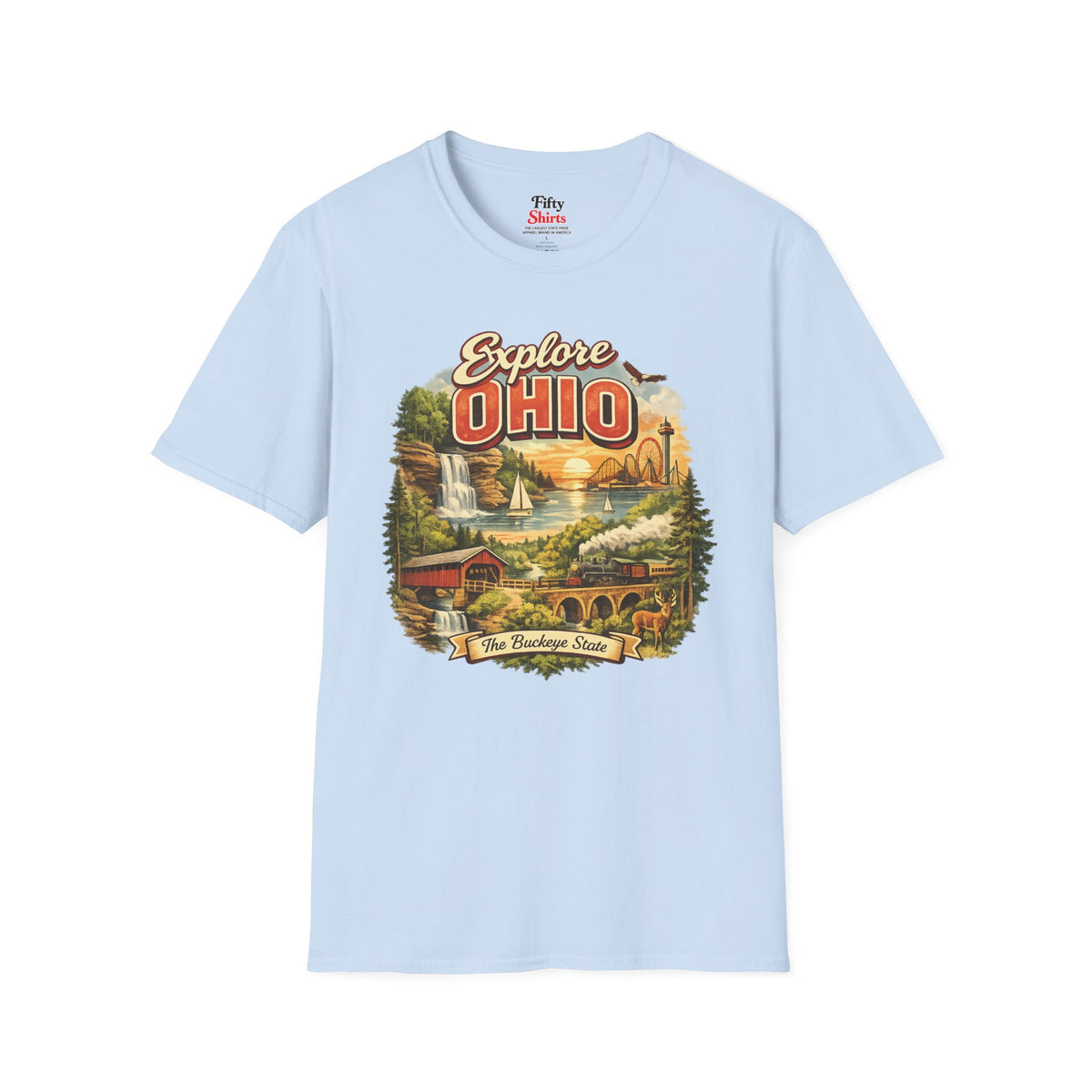 Explore Ohio Unisex Softstyle T Shirt State Pride Graphic Tee Collections FS03