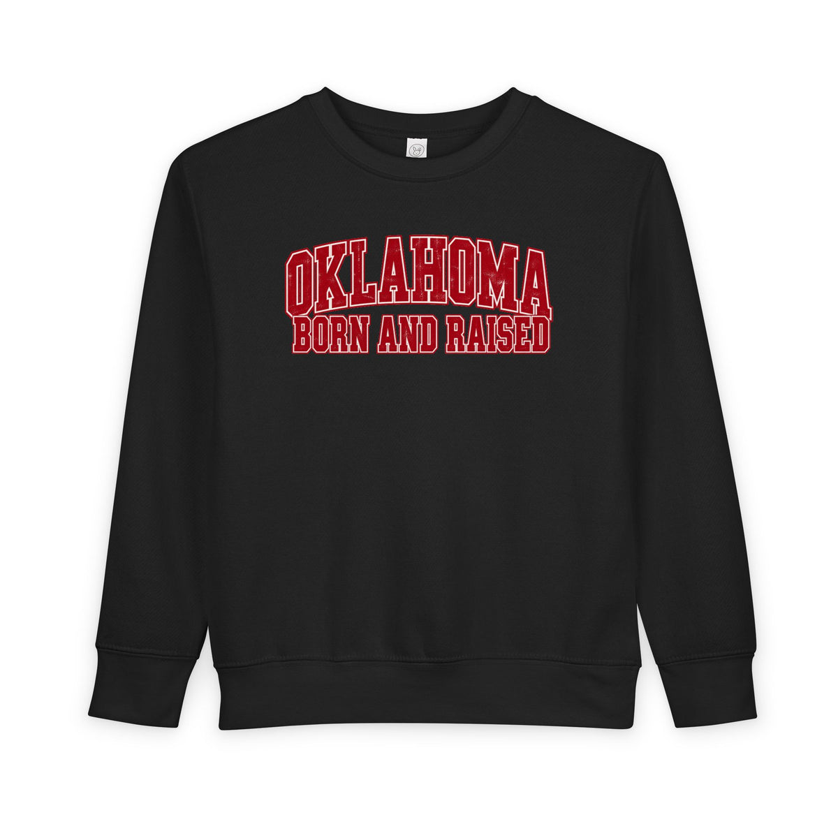 Oklahoma Born and Raised Vintage Collegiate Unisex Toddler Sweatshirt
