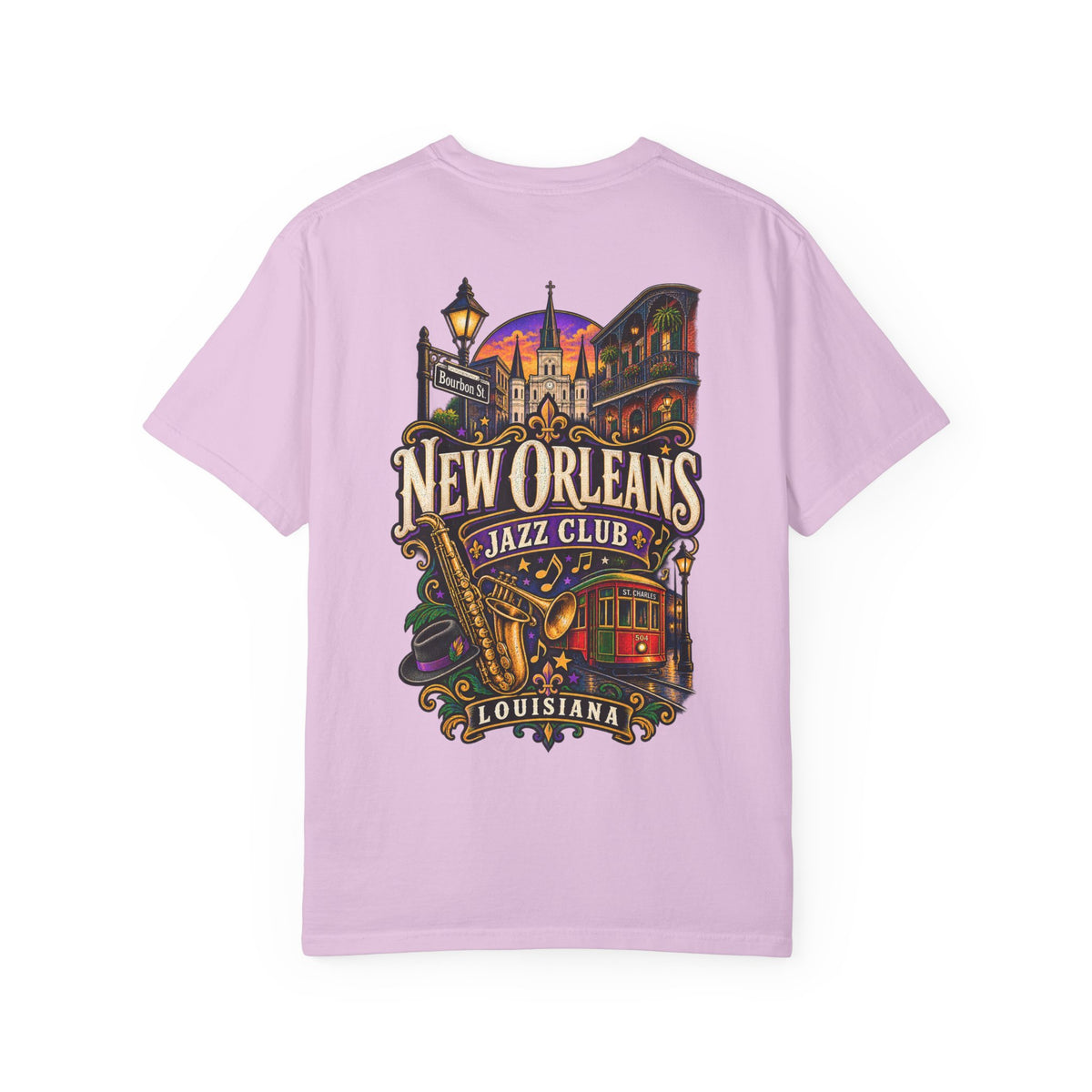 Louisiana New Orleans Jazz Club Unisex Comfort Color 1717 Streetwear Graphic Tee