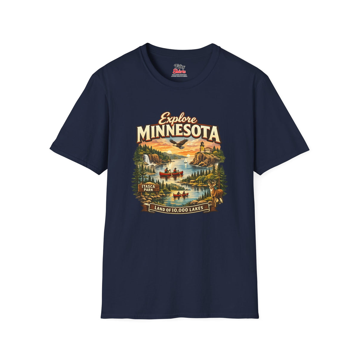 Explore Minnesota Unisex Softstyle T Shirt State Pride Graphic Tee Collections FS03