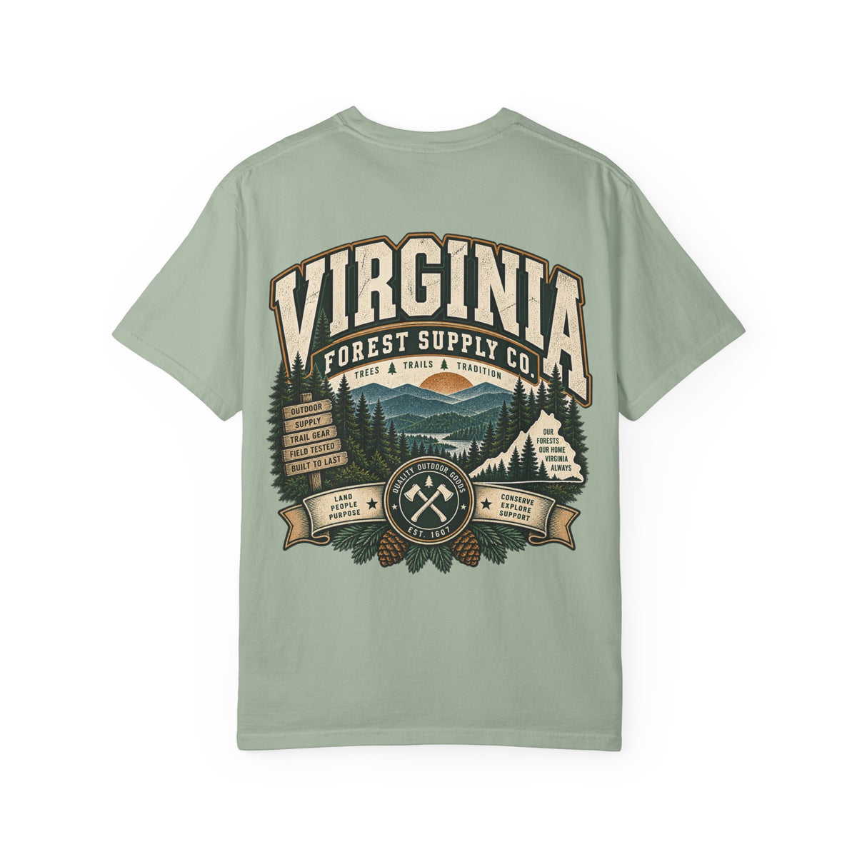 Virginia Forest Supply Co Unisex Comfort Color 1717 Streetwear Graphic Tee