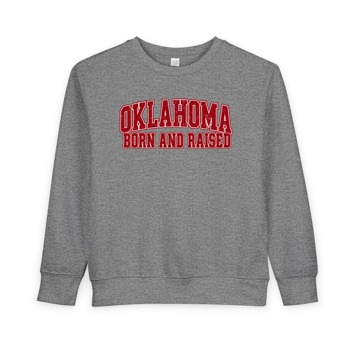 Oklahoma Born and Raised Vintage Collegiate Unisex Toddler Sweatshirt