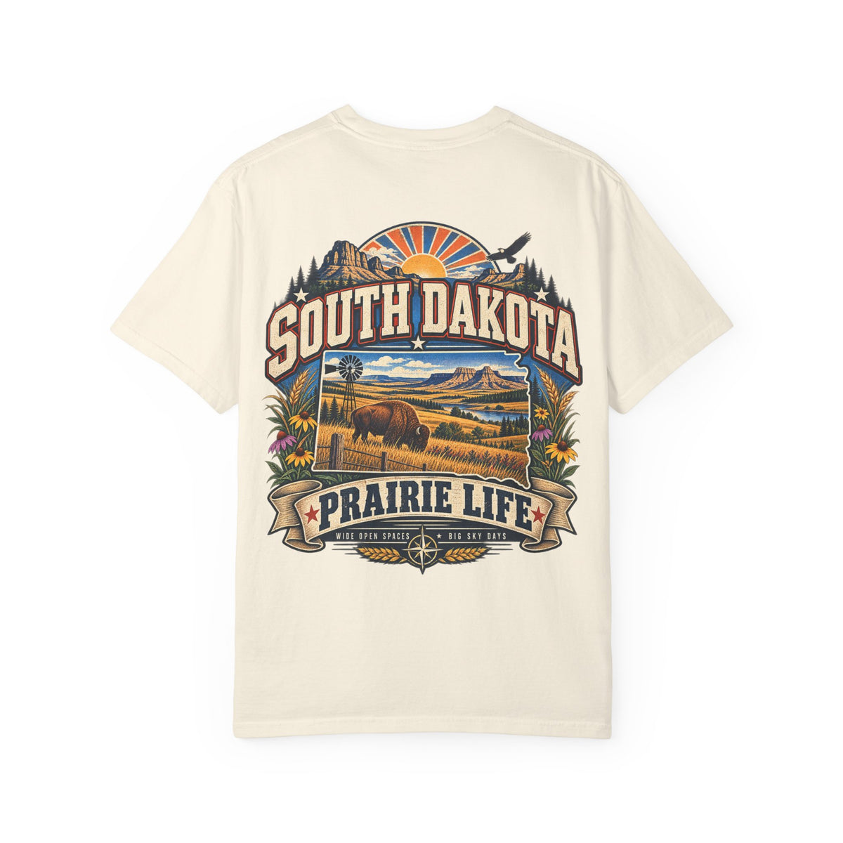 South Dakota Prairie Life Unisex Comfort Color 1717 Streetwear Graphic Tee
