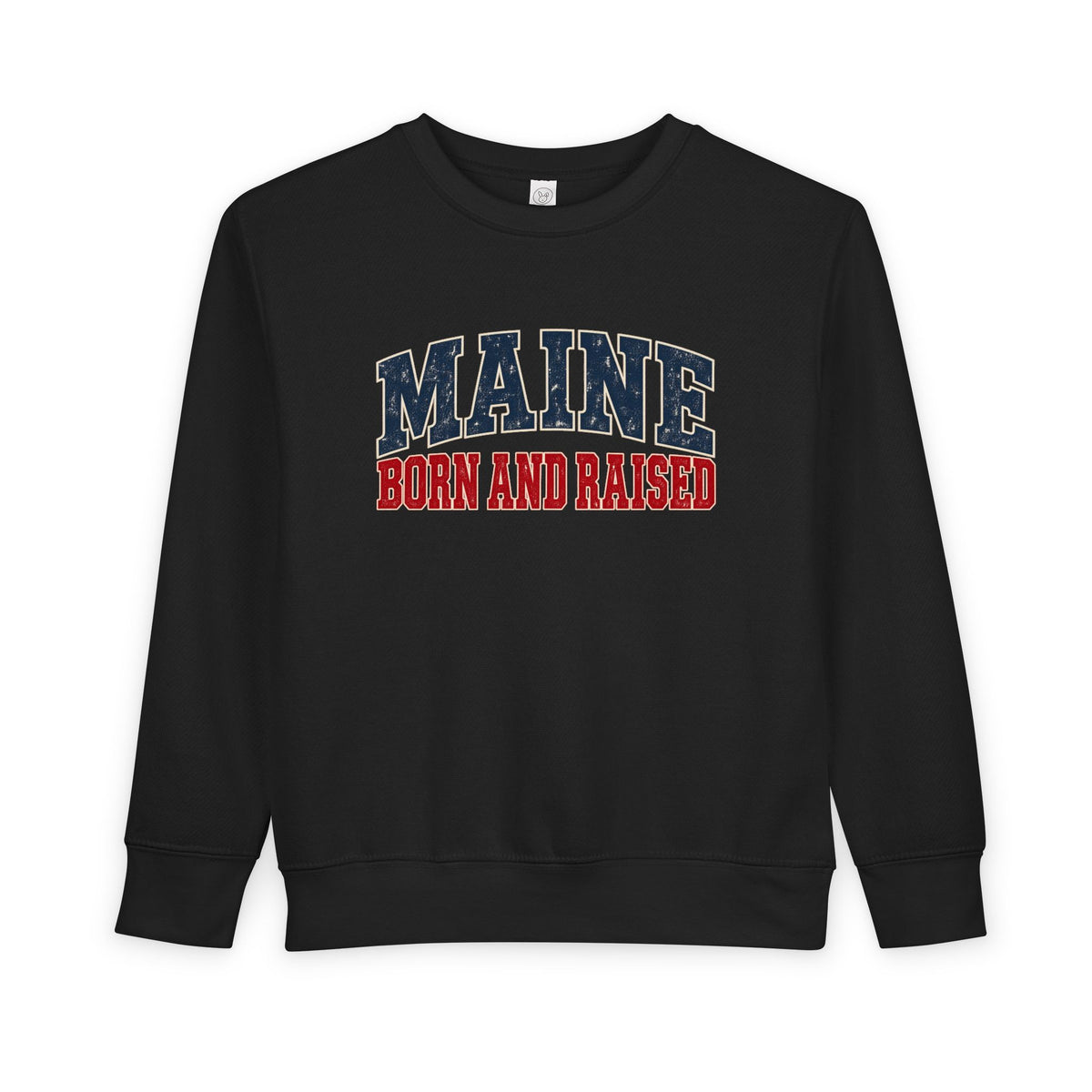 Maine Born and Raised New England Americana Unisex Toddler Sweatshirt