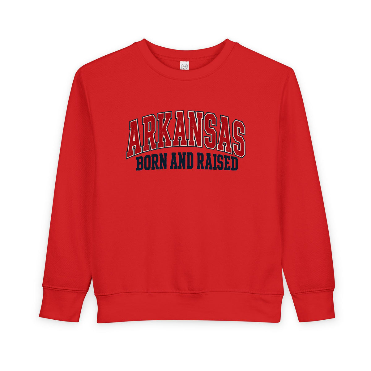 Arkansas Born and Raised Vintage Athletic Heritage Unisex Toddler Sweatshirt