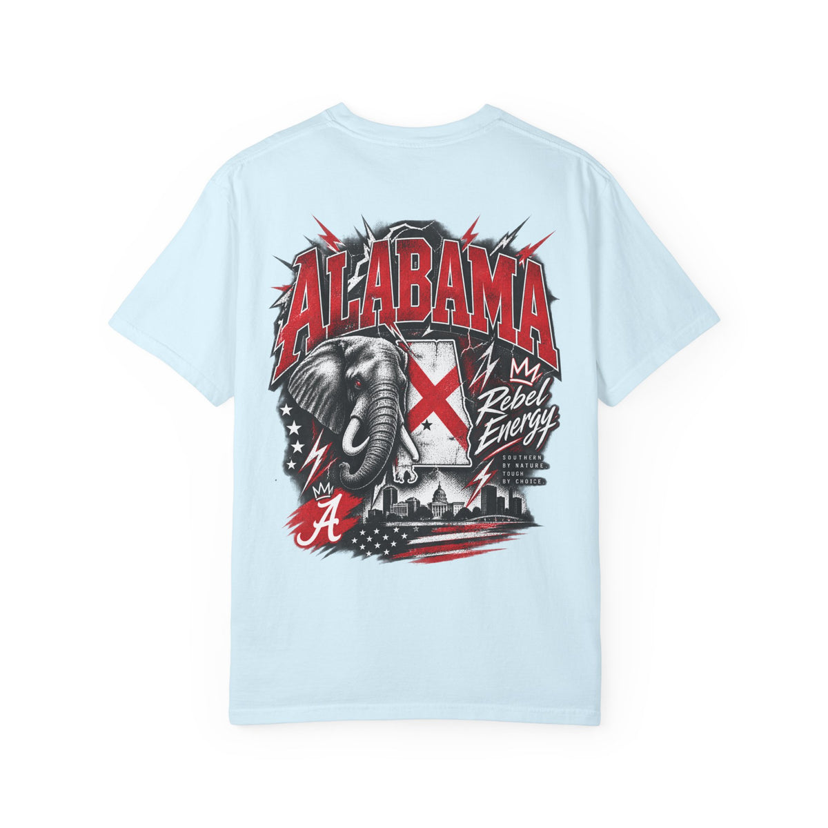 Alabama Rebel Energy Unisex Comfort Color 1717 Streetwear Graphic Tee