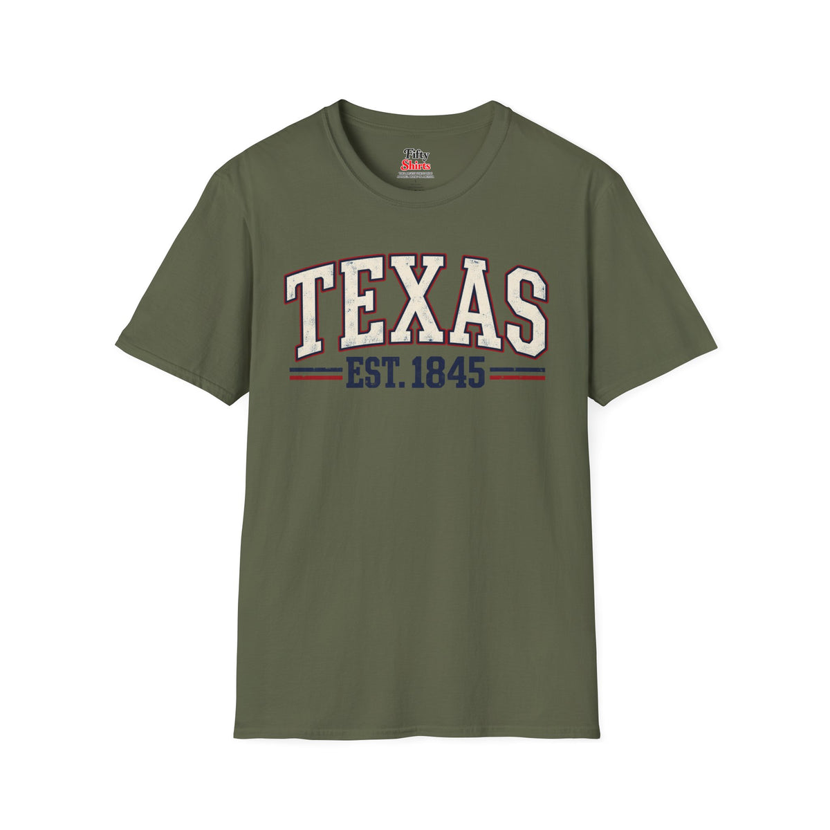 Texas Est. 1845 Unisex Softstyle T Shirt State Name Graphic Tee