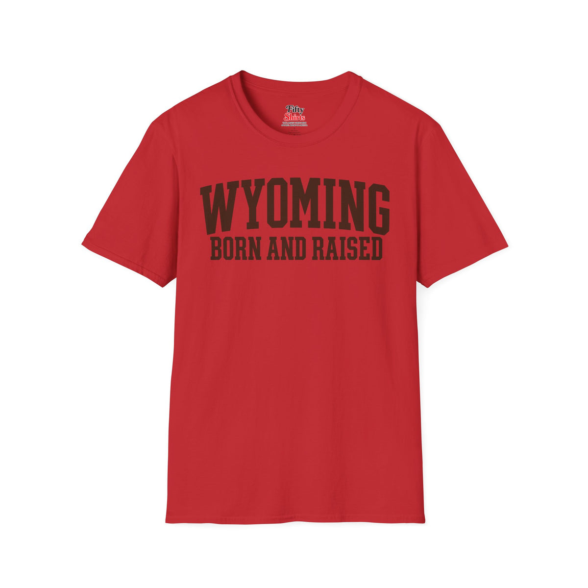 Wyoming Born and Raised Unisex Softstyle T Shirt State Name Graphic Tee