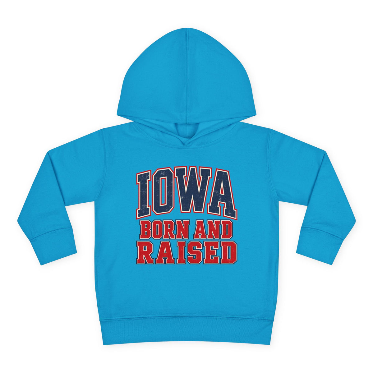 Iowa Born and Raised Vintage Collegiate Unisex Toddler Pullover Fleece Hoodie