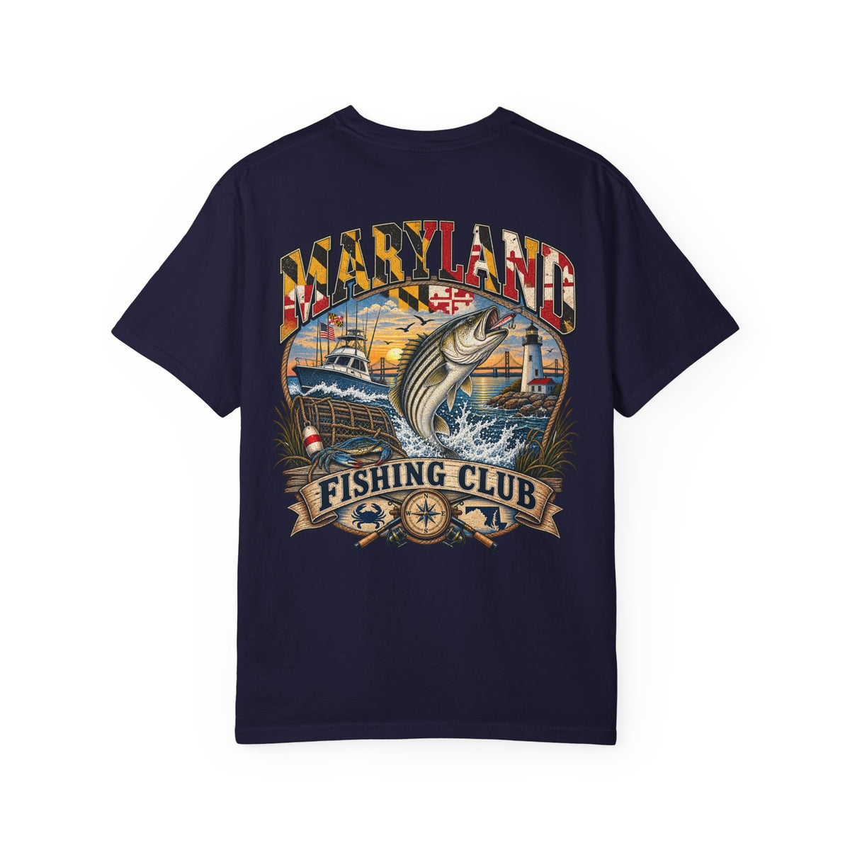 Maryland Fishing Club Unisex Comfort Color 1717 Streetwear Graphic Tee