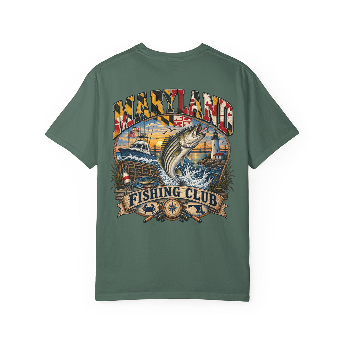 Maryland Fishing Club Unisex Comfort Color 1717 Streetwear Graphic Tee