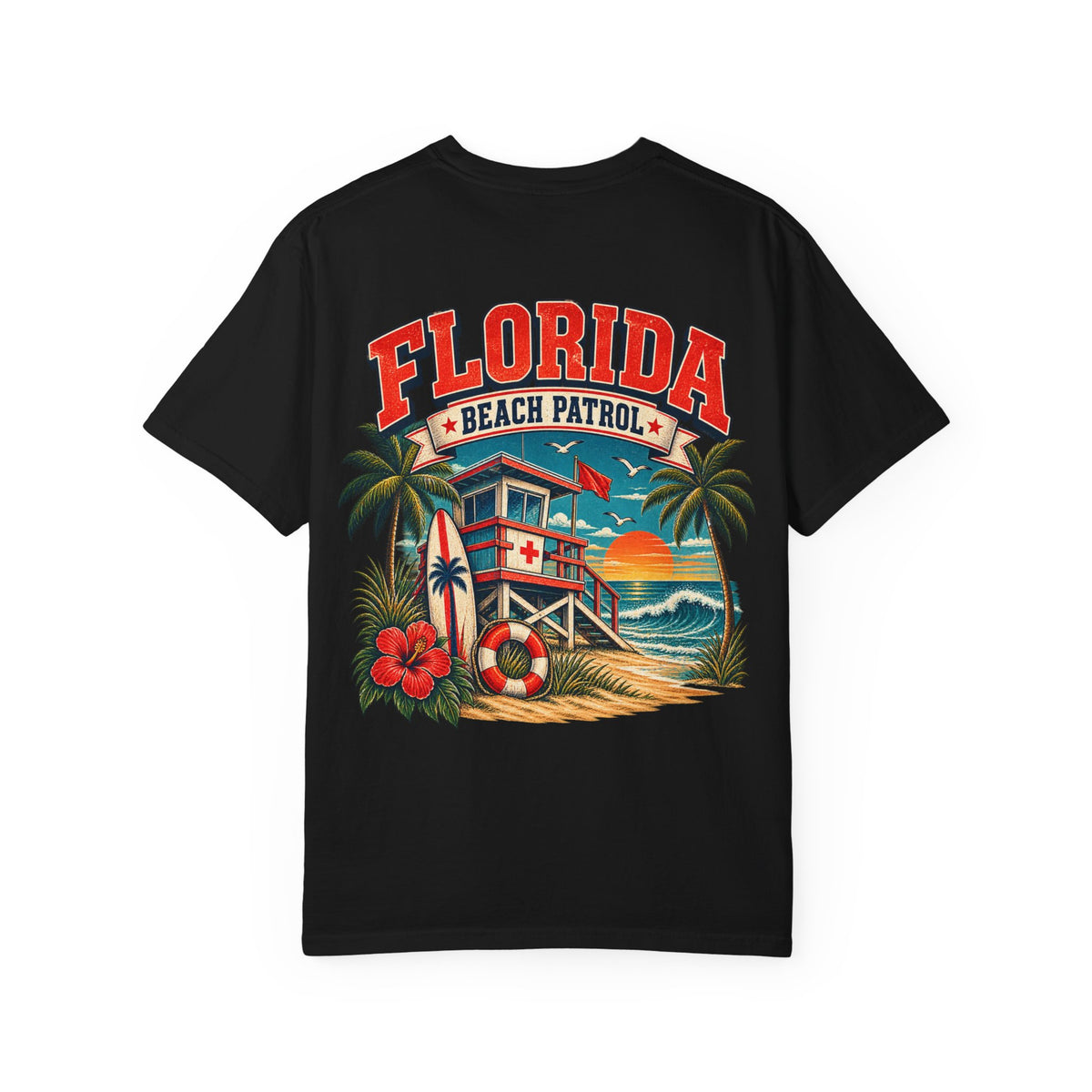 Florida Beach Patrol Unisex Comfort Color 1717 Streetwear Graphic Tee