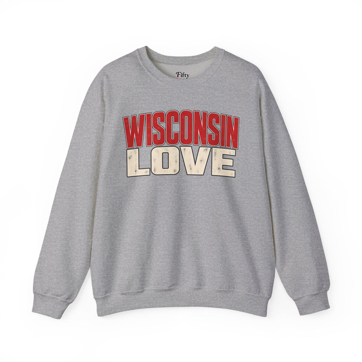 Wisconsin Love Unisex Crewneck Sweatshirt State Name Graphic
