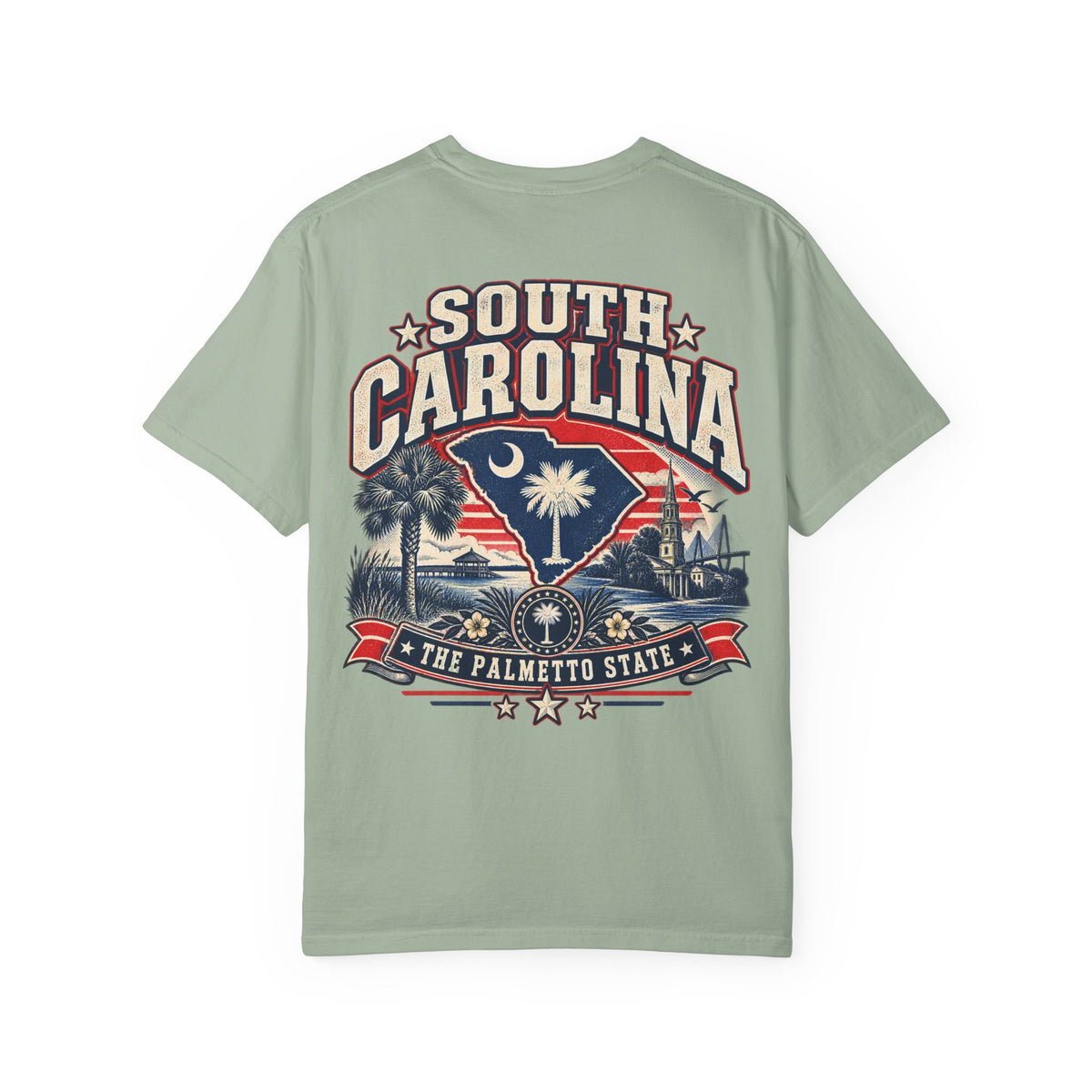 South Carolina The Palmetto State Unisex Comfort Color 1717 Streetwear Graphic Tee