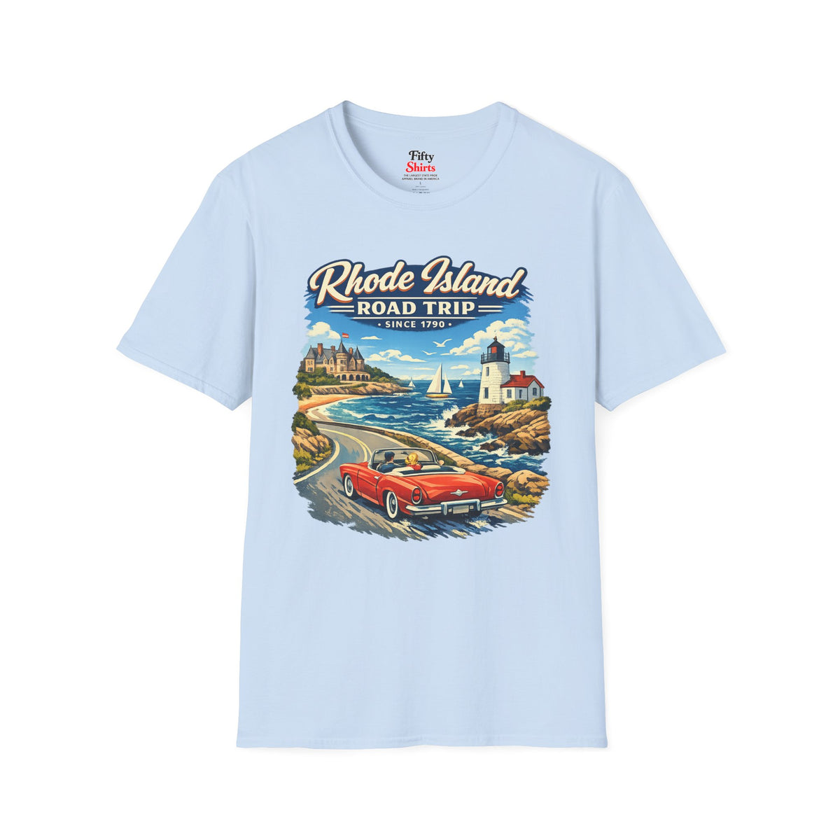 Rhode Island Road Trip Unisex Softstyle T Shirt State Pride Graphic Tee Collections FS03