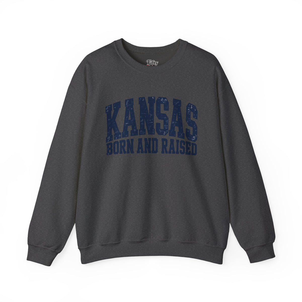 Kansas Born and Raised Bold Athletic Unisex Sweatshirt Graphic