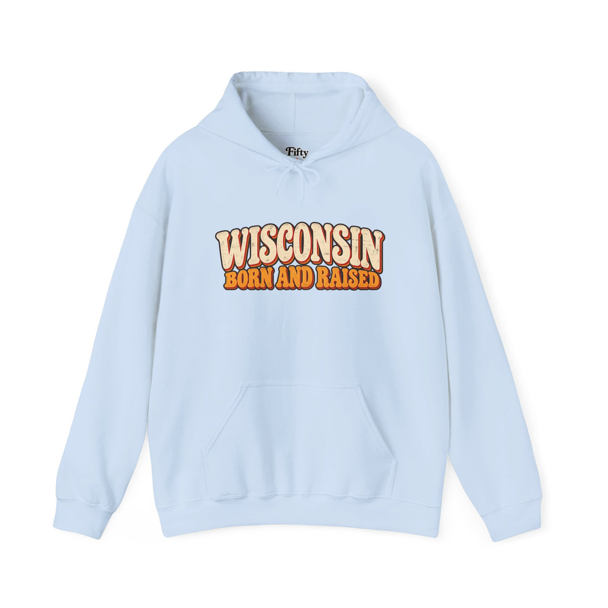 Wisconsin Born and Raised Vintage 1970s Unisex Hoodie Graphic