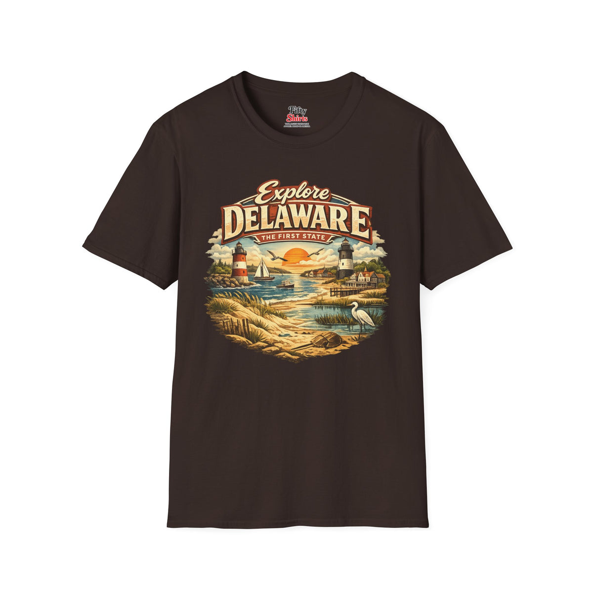 Explore Delaware Unisex Softstyle T Shirt State Pride Graphic Tee Collections FS03