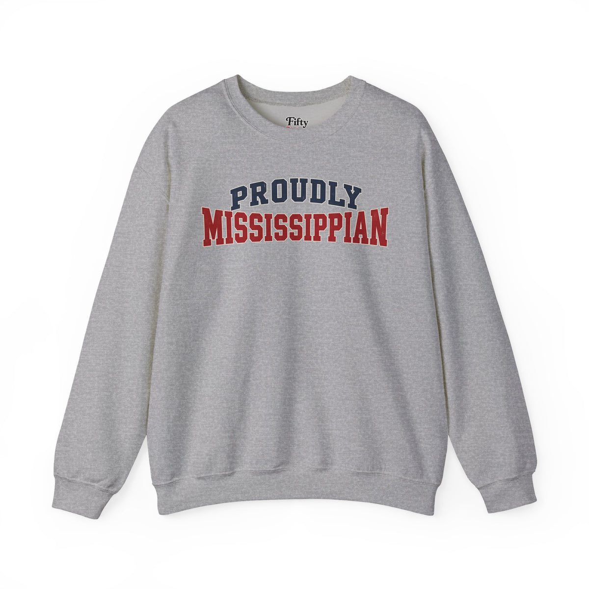 Proudly Mississippian Mississippi Unisex Crewneck Sweatshirt State Name Graphic