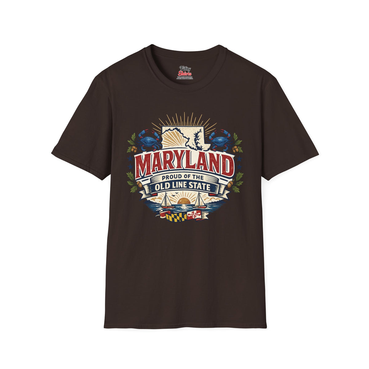 Maryland State Pride Unisex Softstyle T Shirt State Pride Graphic Tee Collections FS03