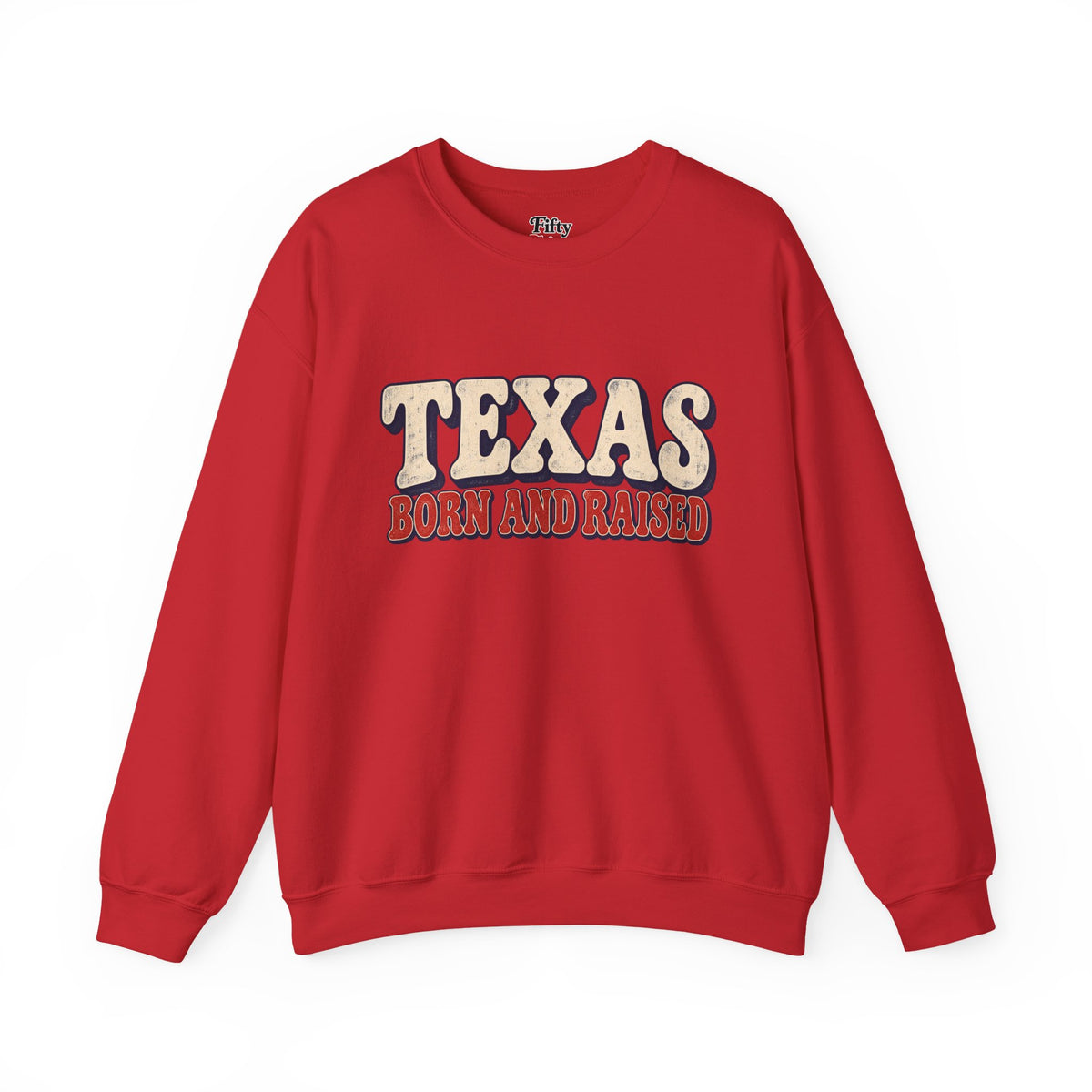 Texas Born and Raised Retro Americana Unisex Sweatshirt Graphic