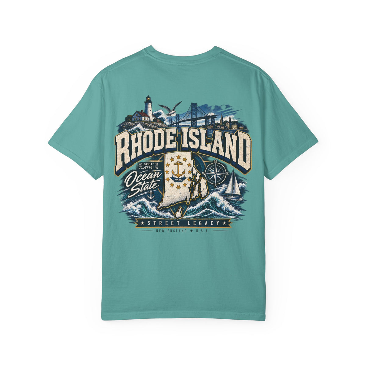 Rhode Island Street Legacy Unisex Comfort Color 1717 Streetwear Graphic Tee