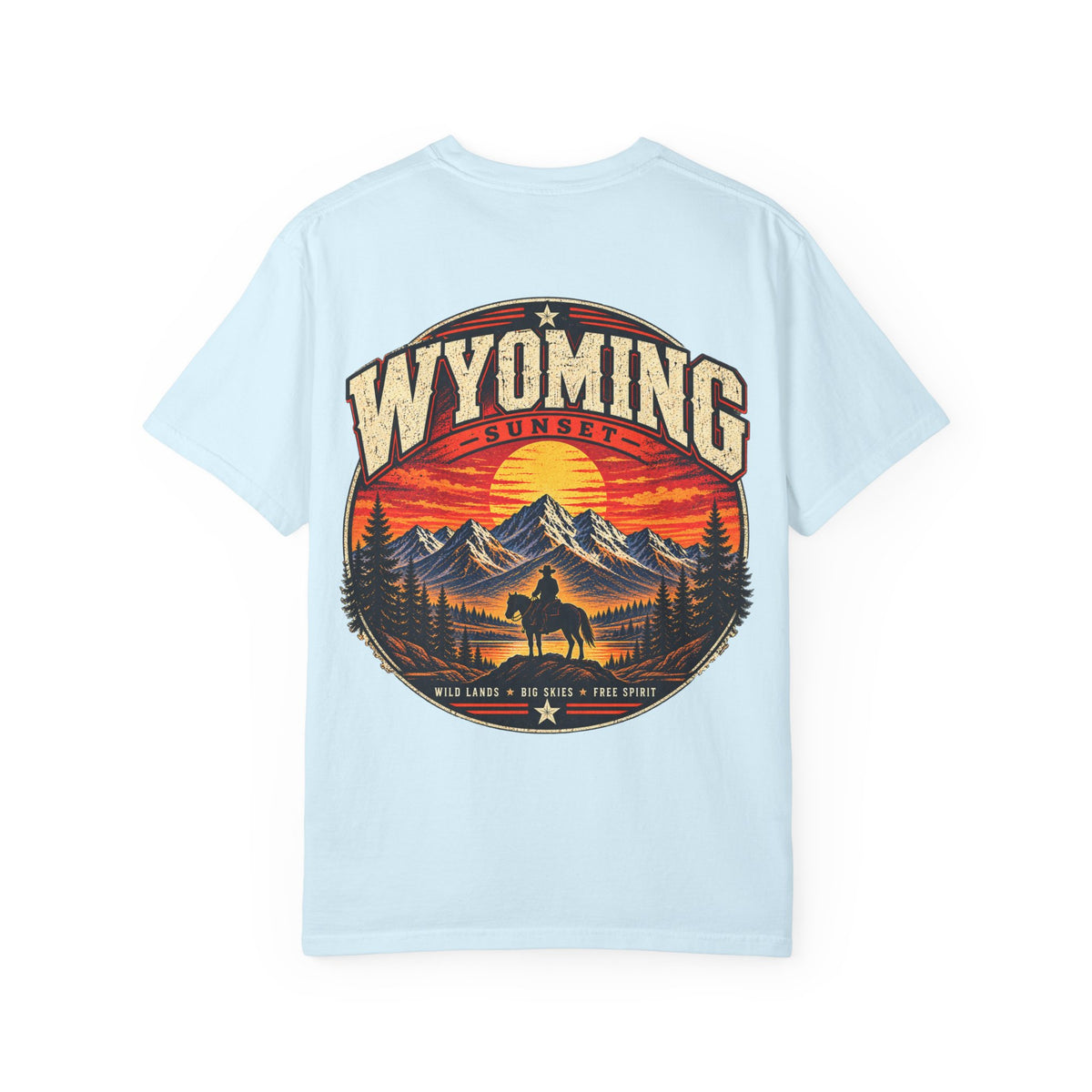 Wyoming Sunset Unisex Comfort Color 1717 Streetwear Graphic Tee