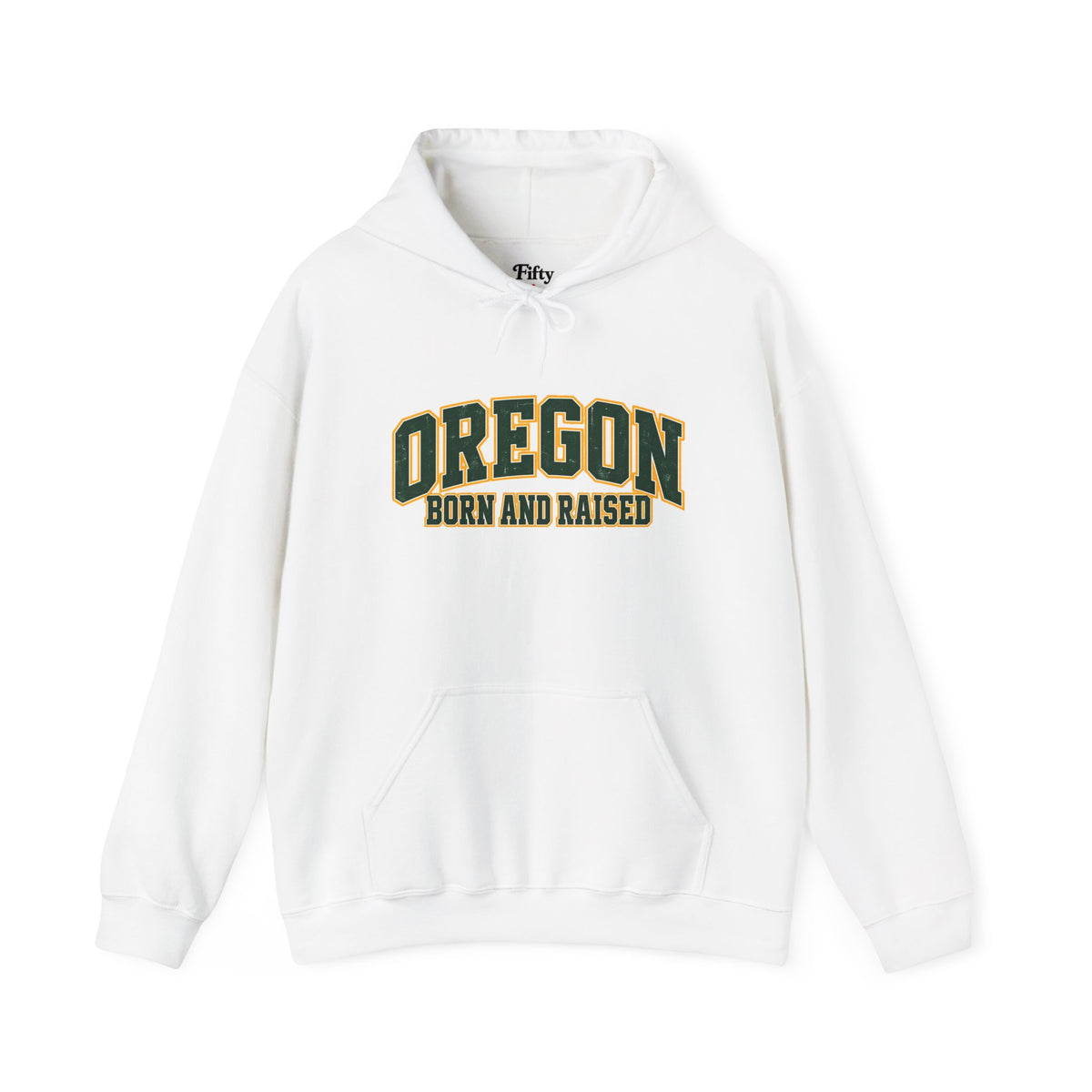 Oregon Born and Raised Old-School Athletic Unisex Hoodie Graphic