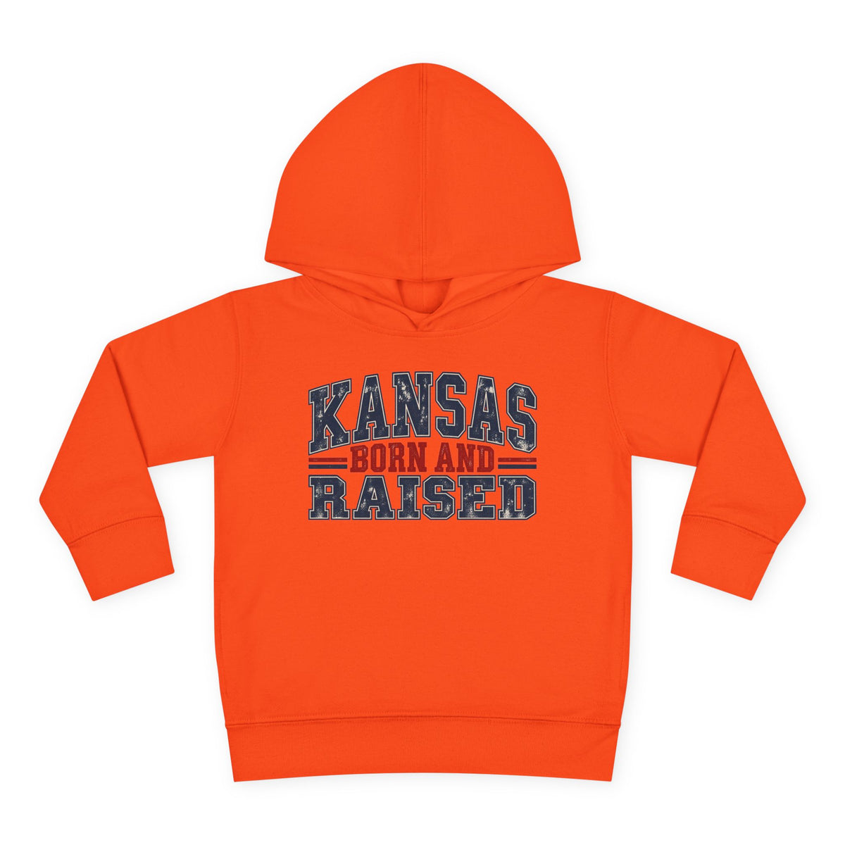 Kansas Born and Raised Vintage Americana Unisex Toddler Pullover Fleece Hoodie