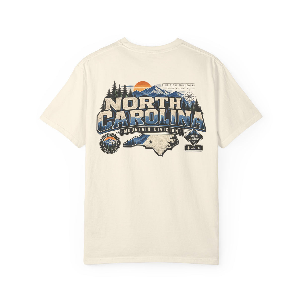 North Carolina Mountain Division Unisex Comfort Color 1717 Streetwear Graphic Tee