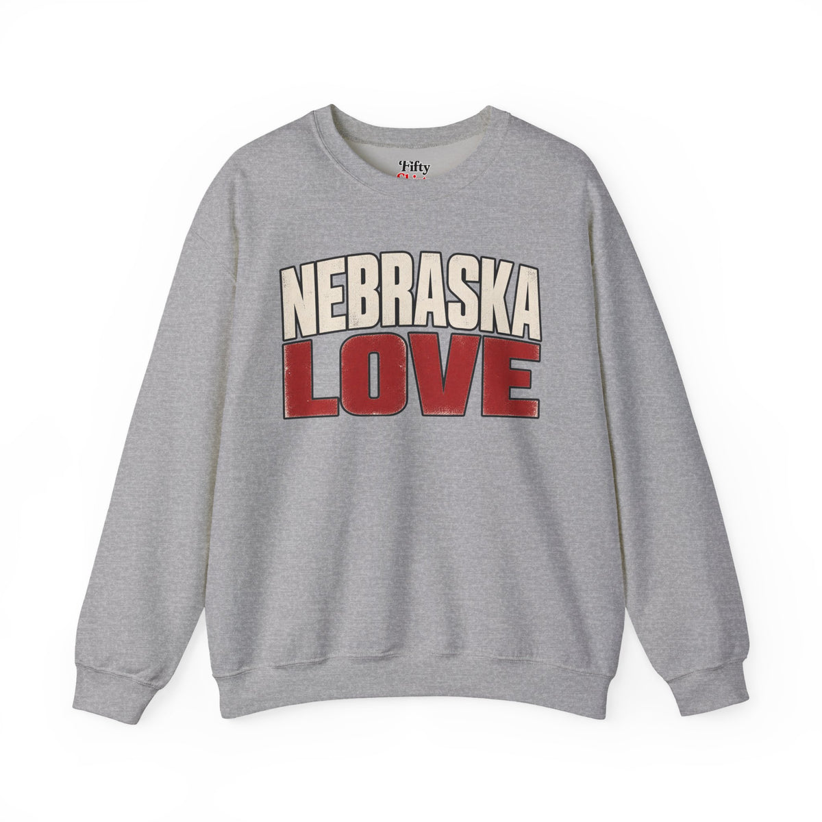 Nebraska Love Unisex Crewneck Sweatshirt State Name Graphic