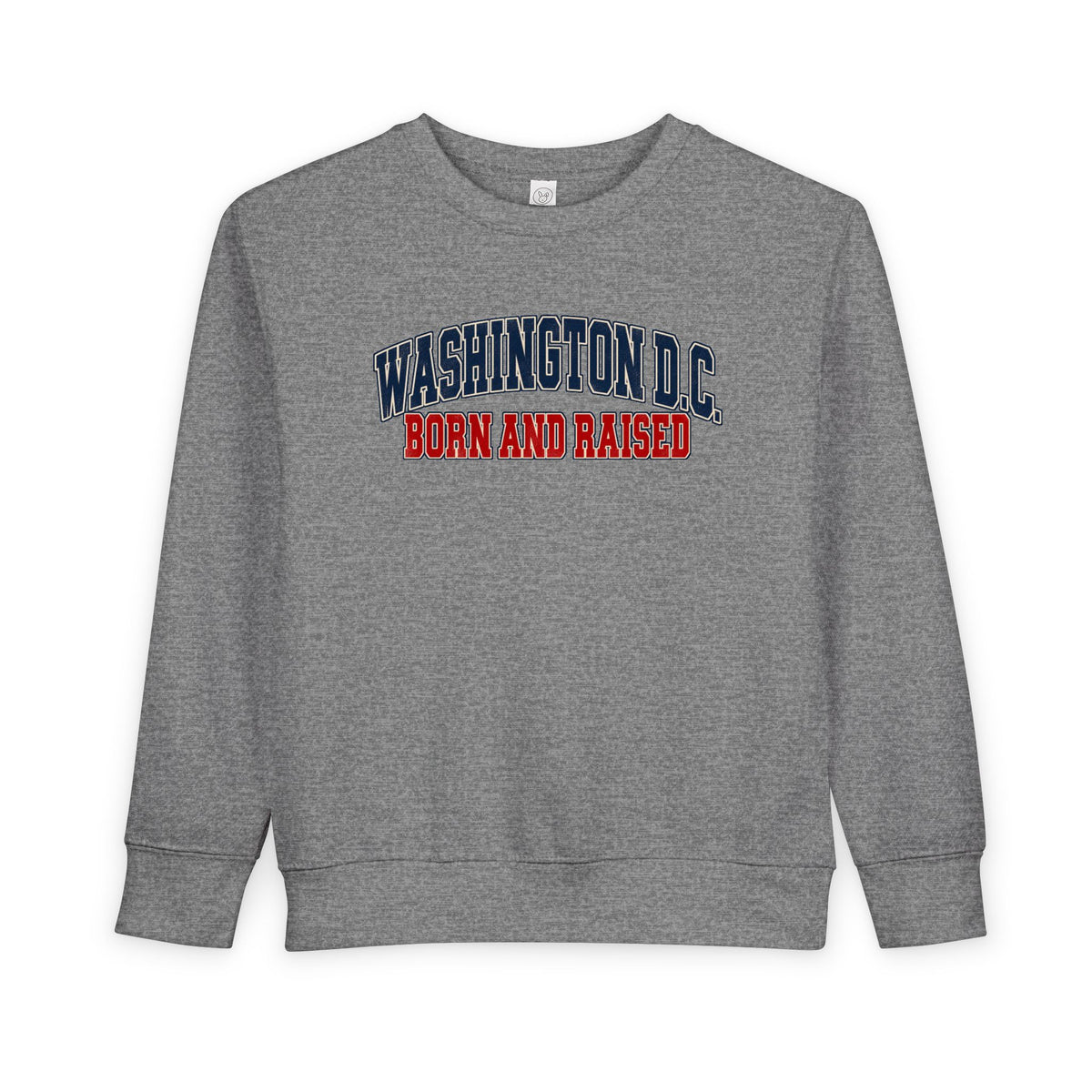 Washington DC Born and Raised Classic Collegiate Unisex Toddler Sweatshirt