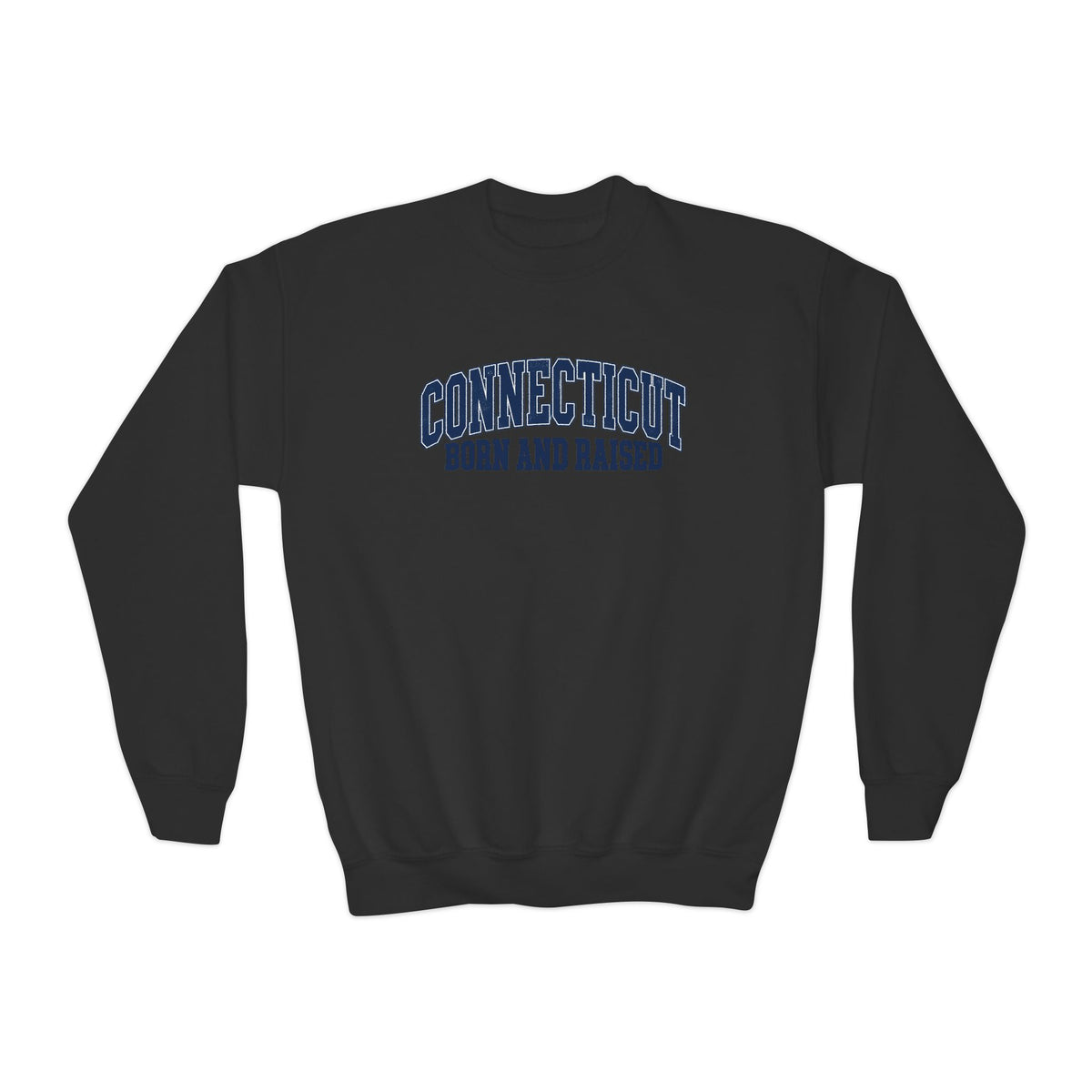 Connecticut Born and Raised Vintage Athletic Heritage Unisex Youth Crewneck Sweatshirt