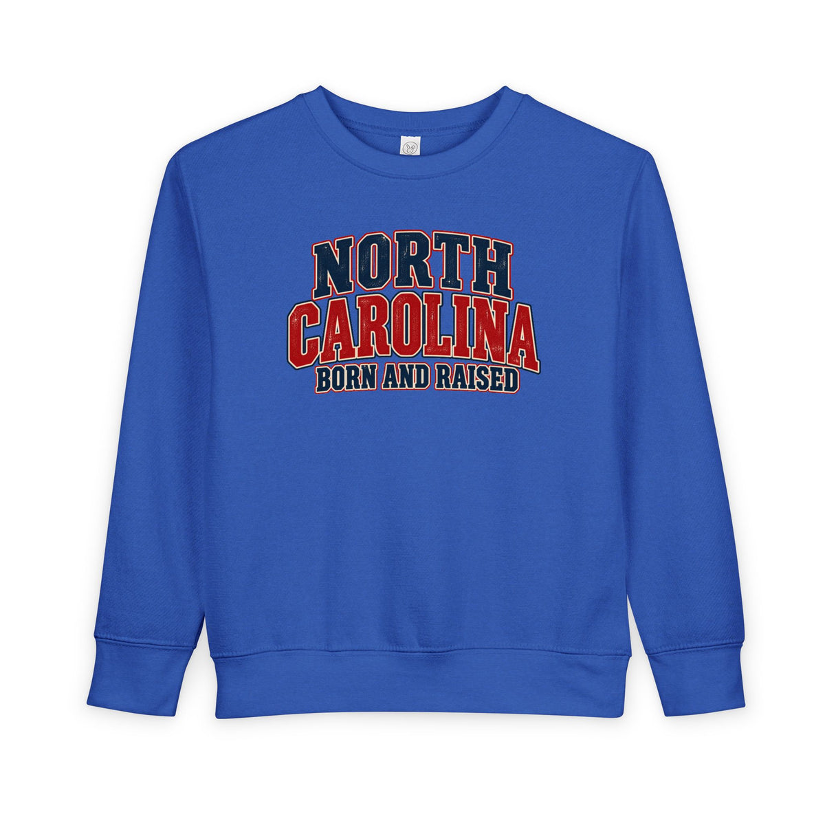 North Carolina Born and Raised Vintage Americana Unisex Toddler Sweatshirt