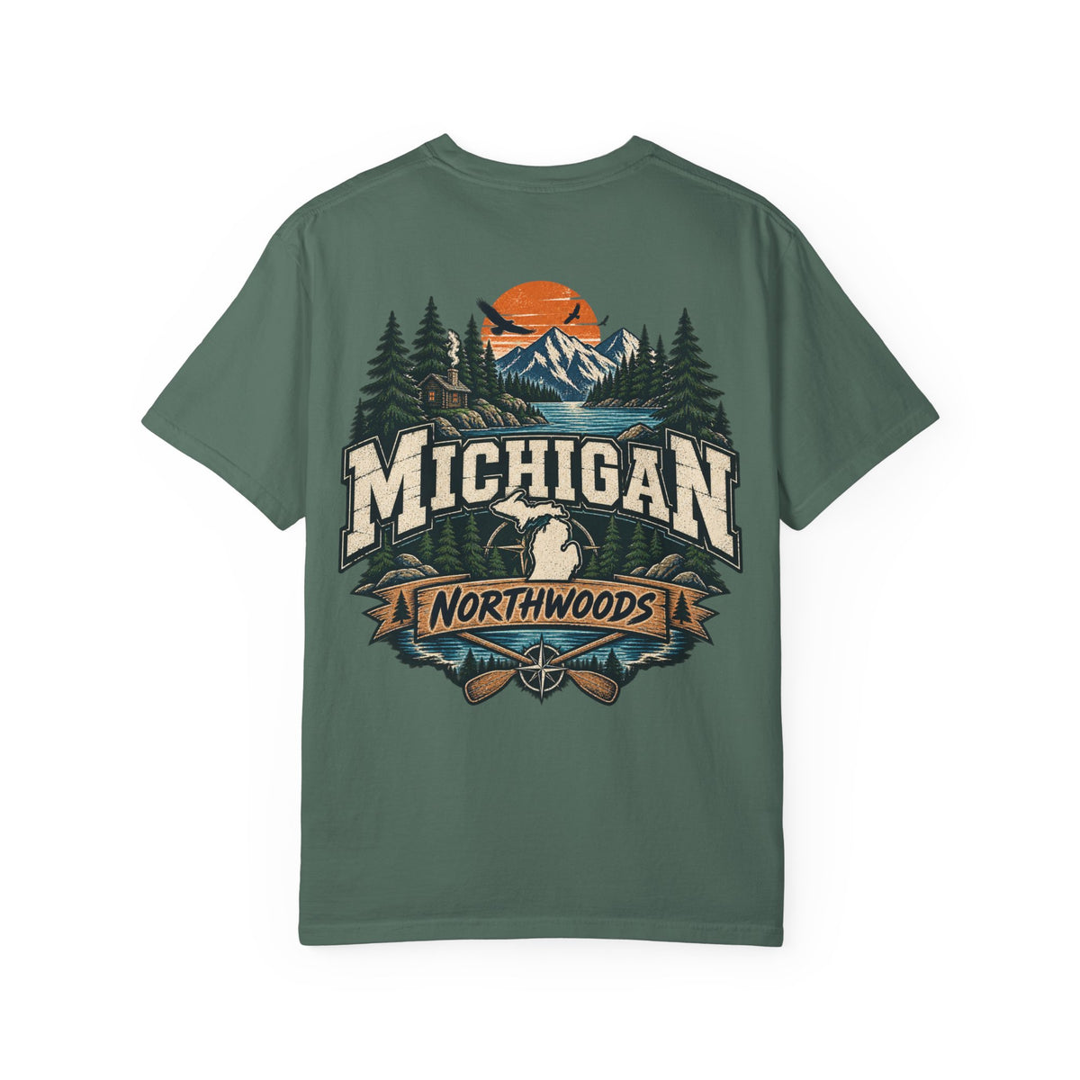 Michigan Northwoods Unisex Comfort Color 1717 Streetwear Graphic Tee