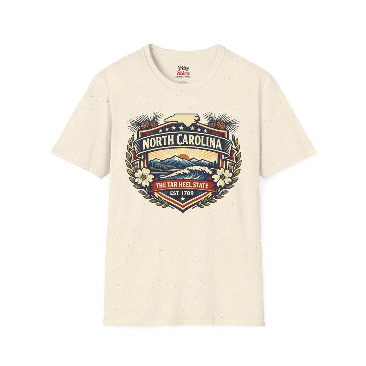 North Carolina Heritage Badge Unisex Softstyle T Shirt State Pride Graphic Tee Collections FS03