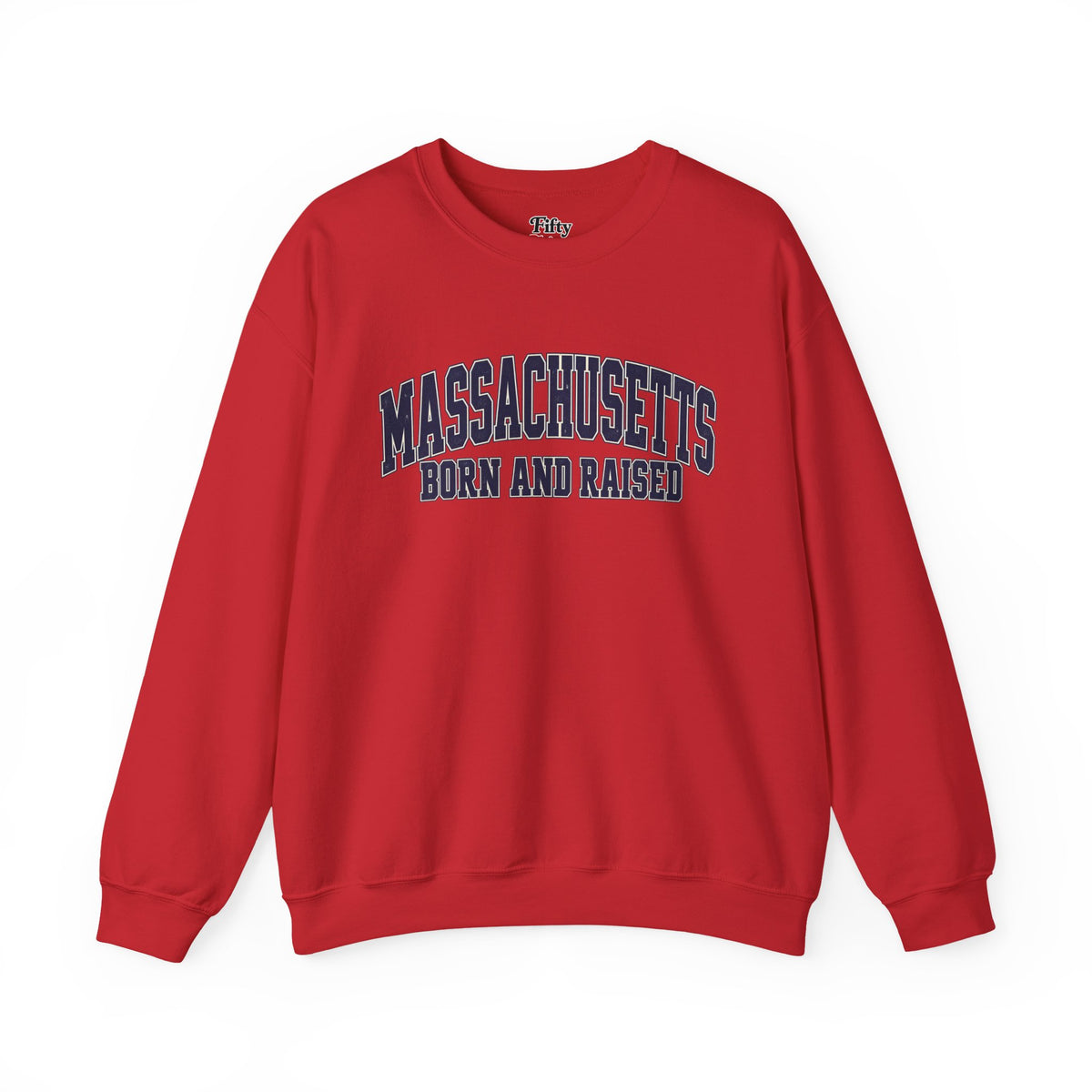 Massachusetts Born and Raised Vintage Collegiate Unisex Sweatshirt Graphic