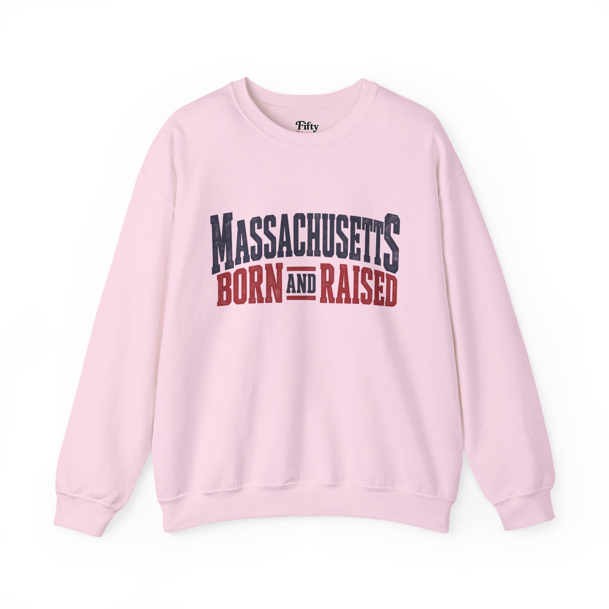 Massachusetts Born and Raised Bold Americana Unisex Sweatshirt Graphic