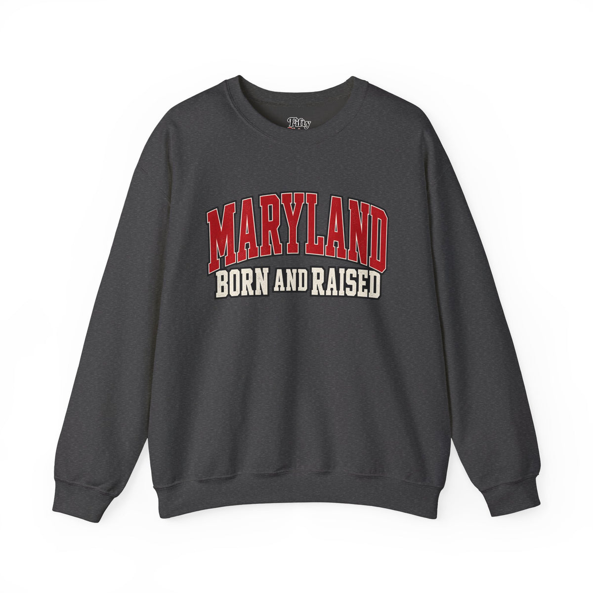 Maryland Born and Raised Bold Athletic Unisex Sweatshirt Graphic