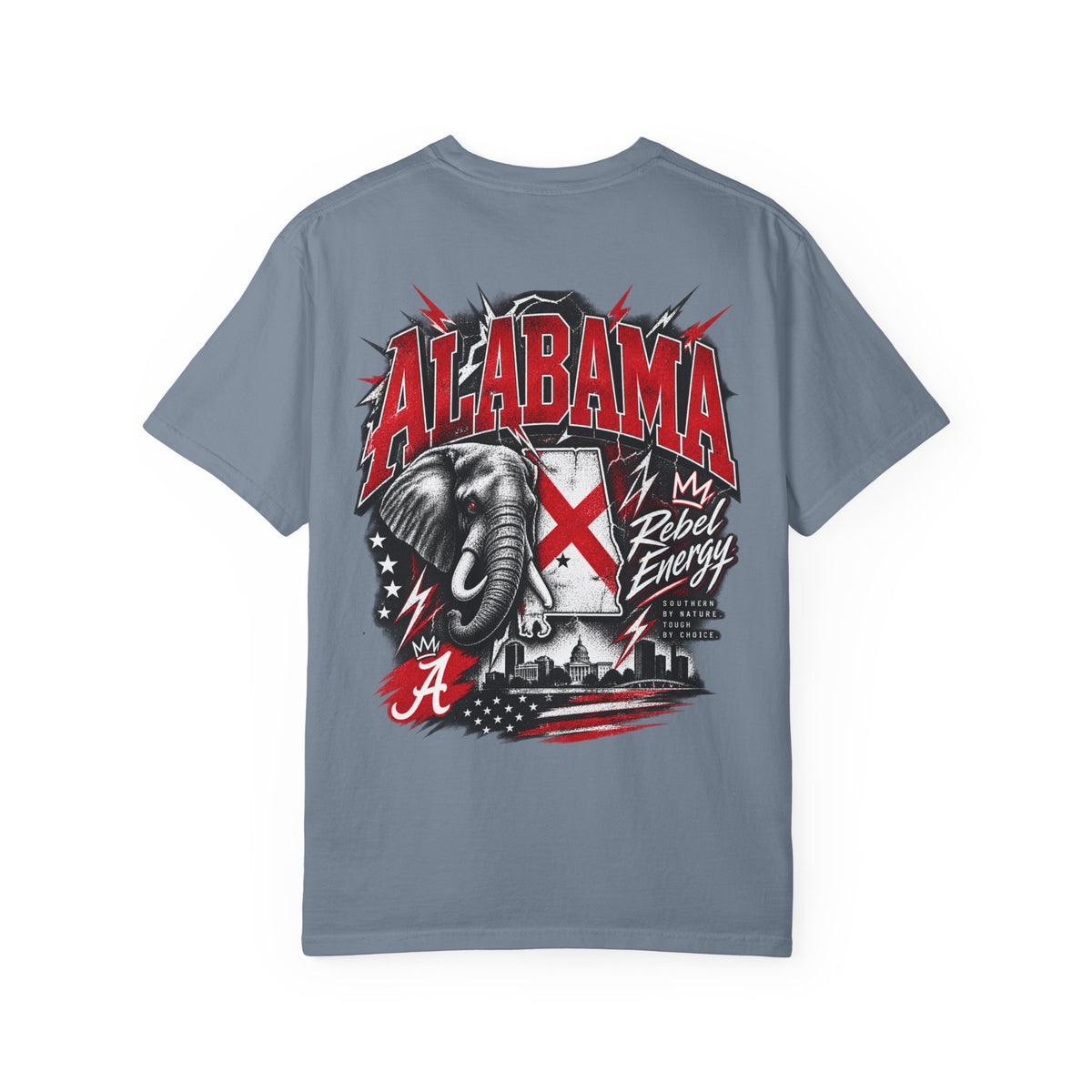 Alabama Rebel Energy Unisex Comfort Color 1717 Streetwear Graphic Tee