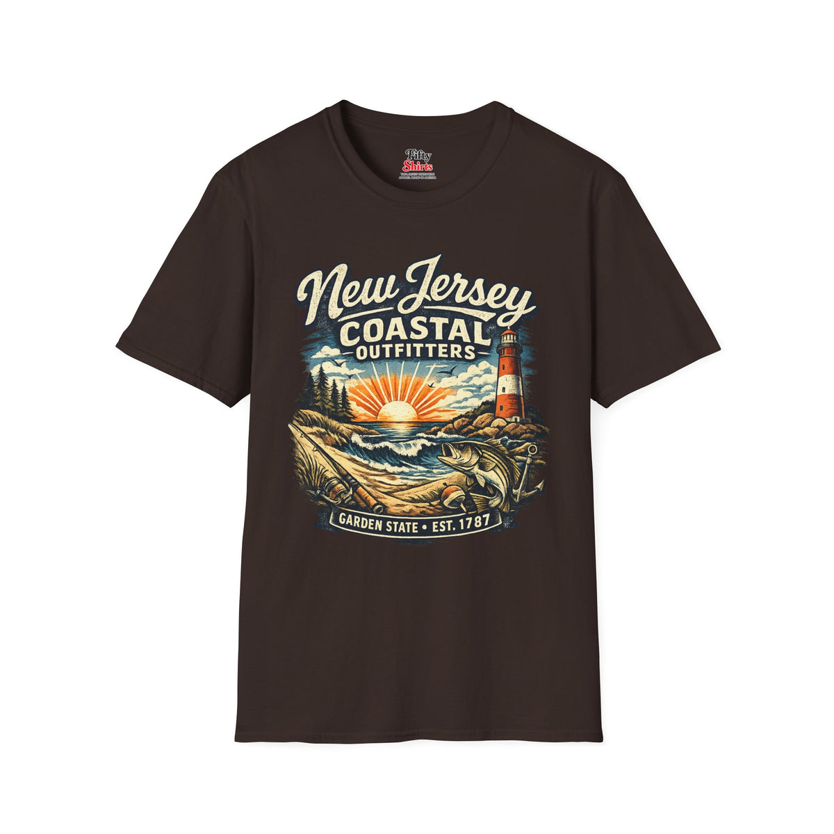 New Jersey Coastal Outfitters Unisex Softstyle T Shirt State Pride Graphic Tee Collections FS03