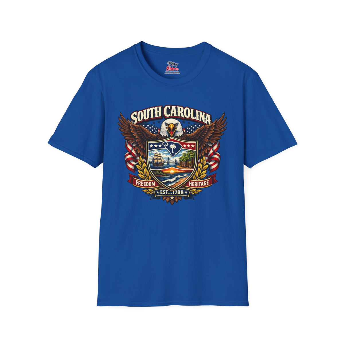 South Carolina Americana Eagle Unisex Softstyle T Shirt State Pride Graphic Tee Collections FS03