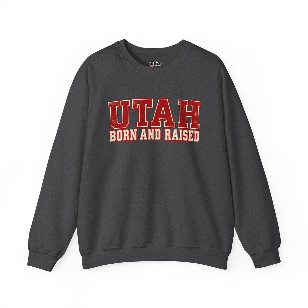 Utah Born and Raised Vintage Athletic Unisex Sweatshirt Graphic