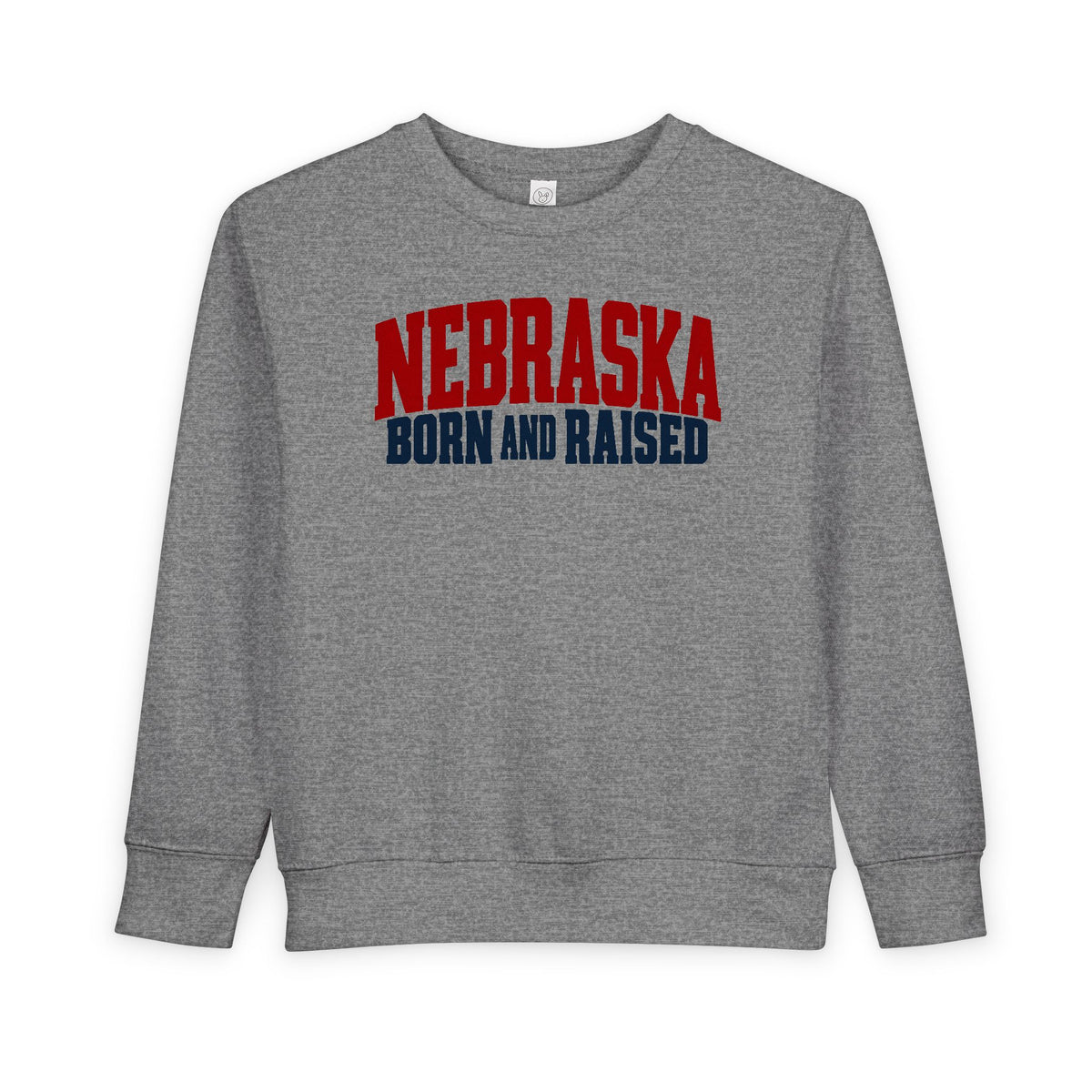 Nebraska Born and Raised Modern Midwestern Unisex Toddler Sweatshirt Graphic